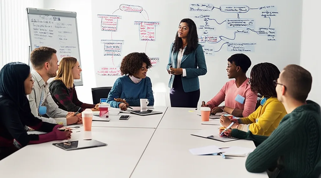 Young people participating in peer support training and leadership development